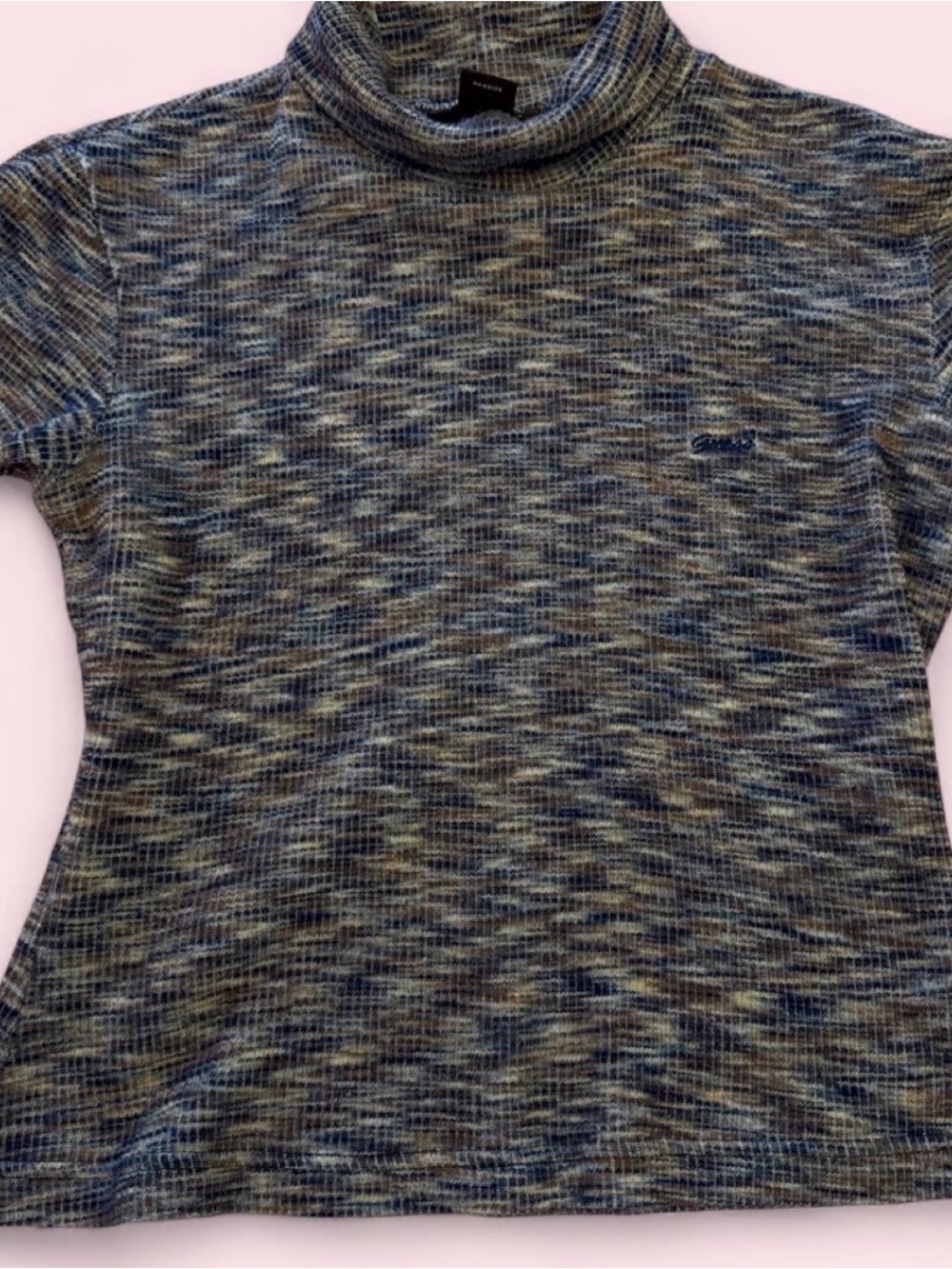vintage 1990s GUESS space-dye knit mock neck/turtleneck top